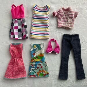 Vintage Mattel Barbie Play Clothes Lot Casual Dresses Pnta Tops 70s - 90s